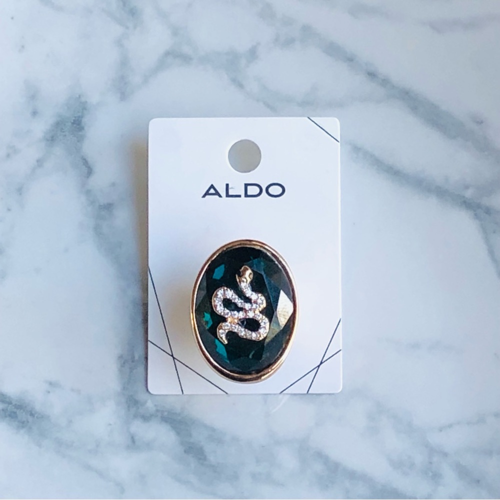 Aldo Faux Emerald Green Snake Ring Size M